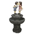 thumbnail image 1 of Northlight 36" Kissing Boy and Girl Outdoor Patio Garden Water Fountain - Stone Black, 1 of 1