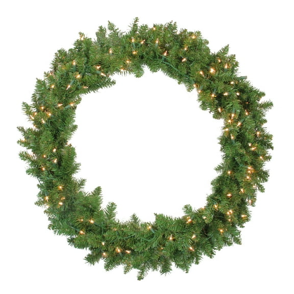 Northlight 36"" Pre-Lit Northern Pine Artificial Christmas Wreath - Clear Lights