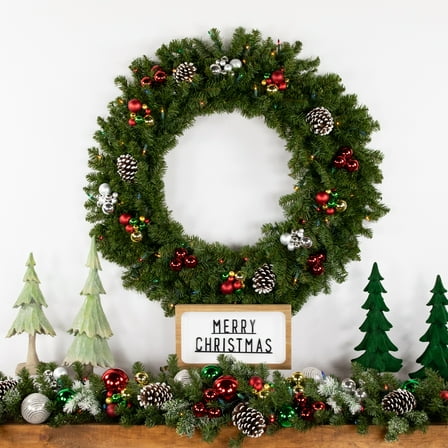 Northlight 36" Prelit Canadian Pine Artificial Christmas Wreath - Multi Lights