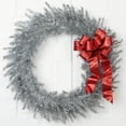 thumbnail image 1 of Northlight 36" Silver Tinsel Artificial Christmas Wreath, Unlit, 1 of 7