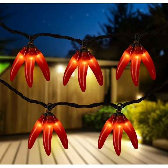 Northlight 36ct Chili Pepper Clustered String Lights Red - Brown Wire