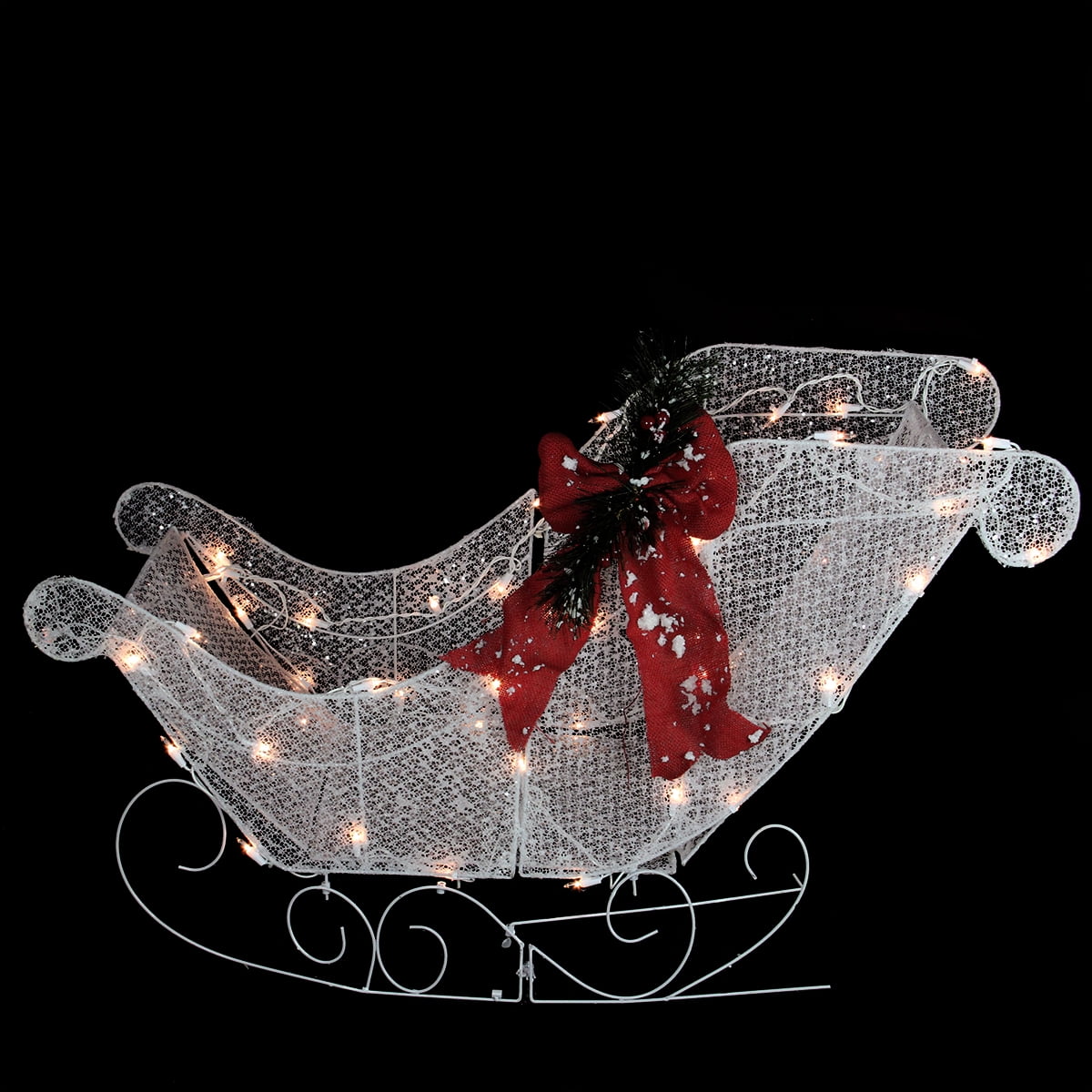 Lighted White Glitter Mesh Star Of Bethlehem Christmas Yard Decoration - 36 Inches, 100 Clear Lights, Rust-Resistant Wire, Indoor/Outdoor Use