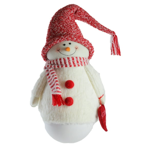 37" Red and White Tumbling 'Sam the Snowman' Christmas Tabletop Figurine