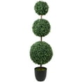 thumbnail image 1 of Northlight 38" Artificial Two-Tone Boxwood Triple Ball Topiary Tree with Round Pot, Unlit, 1 of 5