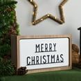 thumbnail image 1 of Northlight 3D Wooden Merry Christmas Decoration - 13" - White and Black, 1 of 6