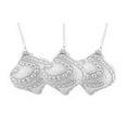 thumbnail image 1 of Set of 3 White and Silver Glitter Beaded Christmas Onion Drop Ornaments 3", 1 of 2