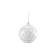 thumbnail image 1 of 3ct White and Silver Beaded and Glittered Shatterproof Christmas Ball Ornaments 3" (75mm), 1 of 2