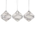 thumbnail image 1 of Northlight 3ct White and Silver Shatterproof Christmas Onion Ornaments 3", 1 of 4