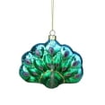 thumbnail image 1 of Northlight 4.25" Blue and Green Peacock Glittered Glass Christmas Ornament, 1 of 1