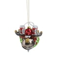 thumbnail image 1 of Northlight 4.5" Moose in Wreath with Beer Drinking Helmet Glass Christmas Ornament - Gray/Red, 1 of 3