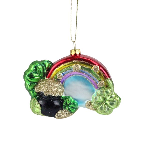 Northlight 4.5" Pot O' Gold and Rainbow St. Patrick's Day Ornament - Green/Black