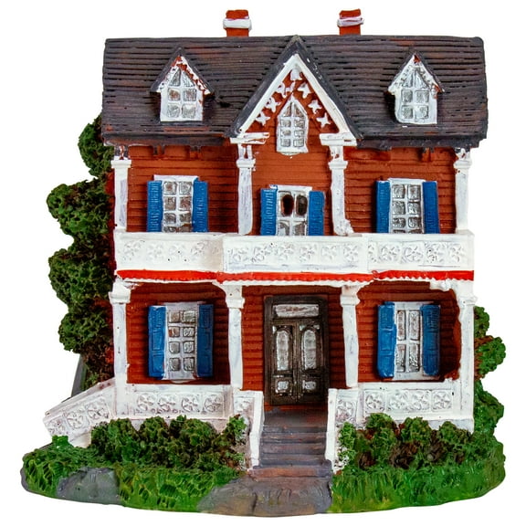 Northlight 4.5" Red and White LED lighted Colonial House Christmas Village Decoration