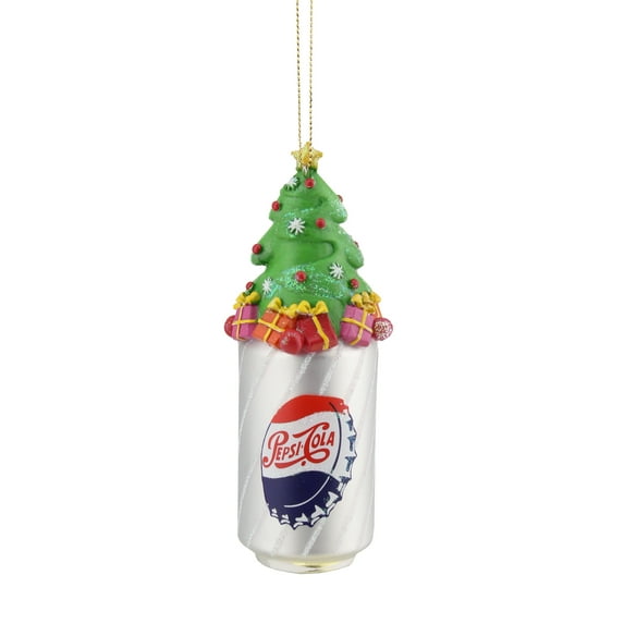 Northlight 4.75" Pepsi Bottle Cap Can Glass Christmas Ornament - Silver