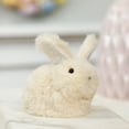 thumbnail image 1 of 4.75" White and Black Plush Sitting Easter Bunny Rabbit Spring Figure, 1 of 8