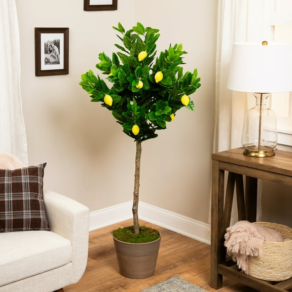 Northlight Artificial Lemon Potted Tree - 4.75' - Yellow