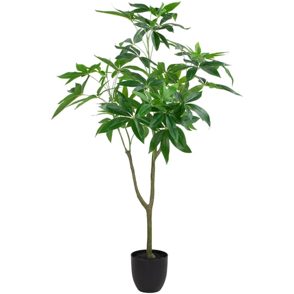 Northlight 4' Artificial Unbraided Potted Green Money Tree