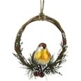 thumbnail image 1 of Northlight 4" Brown Bird Sitting in a Twig Wreath Christmas Ornament, 1 of 3
