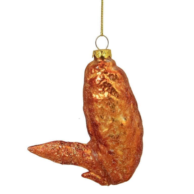 Fast food inspired glittered ornaments. Chicken ornament