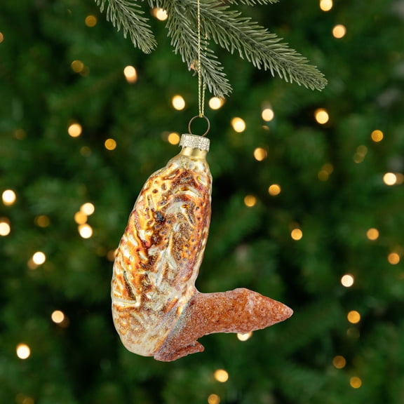 Northlight Buffalo Flat Chicken Wing Glass Christmas Ornament - 4"