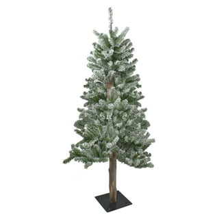 Glasgow 7.5ft Frosted Prelit Artificial Christmas Tree with Pine Cones,  Foot Pedal, 1556 Branch Tips, 750 Warm Lights and Metal Stand, 61 wide