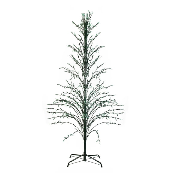Northlight 4' Green Lighted Christmas Cascade Twig Tree Outdoor Yard Art Decoration