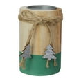 thumbnail image 1 of Northlight 4" Green and Natural Wood Christmas Tea Light Candle Holder, 1 of 3