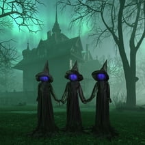 Northlight 4' Lighted Faceless Witch Trio Outdoor Halloween Stakes