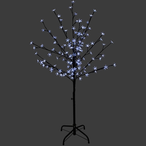 Northlight LED Lighted Sakura Cherry Blossom Artificial Tree - 4' - Pure White
