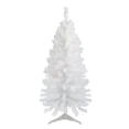 thumbnail image 1 of Northlight Pre-Lit Slim Pine Artificial Christmas Tree - 4' - White - Multi-color Lights, 1 of 4