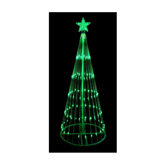 Northlight 4' Prelit Artificial Christmas Tree LED Light Show Cone Outdoor Decoration - Green Lights
