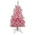 thumbnail image 1 of Northlight 4' Prelit Artificial Christmas Tree Slim Flocked Pine - Clear Lights, 1 of 3