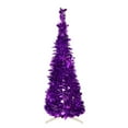 thumbnail image 1 of Northlight 4' Purple Tinsel Pop-Up Artificial Christmas Tree, Unlit, 1 of 6
