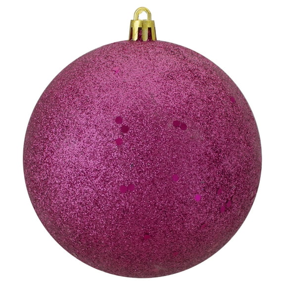 Northlight 4" Shatterproof Holographic Glitter Christmas Ball Ornament - Pink