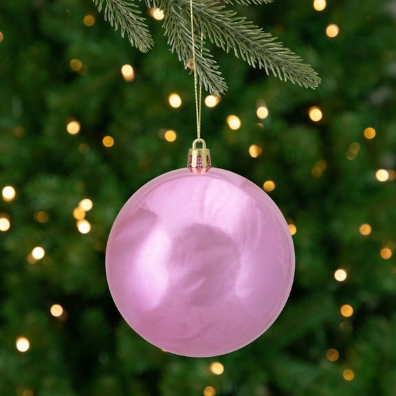 Northlight 4" Shatterproof Shiny Christmas Ball Ornament - Bubblegum Pink