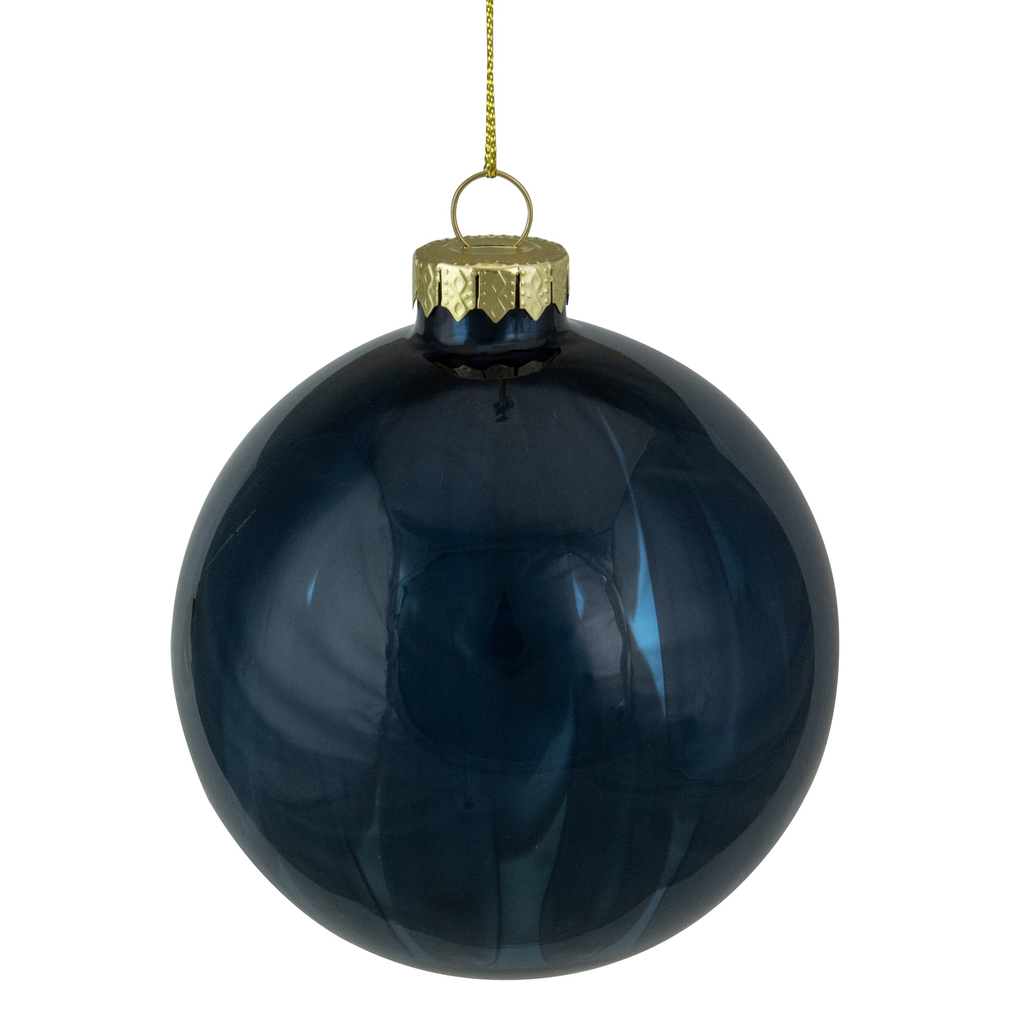 Northlight Shiny Glass Christmas Ball Ornament - 4" - Midnight Blue