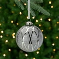 thumbnail image 1 of Northlight Argyle Glittered Christmas Glass Ball Ornament - 4" - Silver, 1 of 5