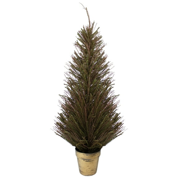 Northlight 4' Unlit Artificial Christmas Tree Warsaw Twig in Burlap Base