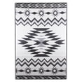 thumbnail image 1 of Northlight 4' x 6' Black and White Aztec Print Rectangular Outdoor Area Rug, 1 of 4