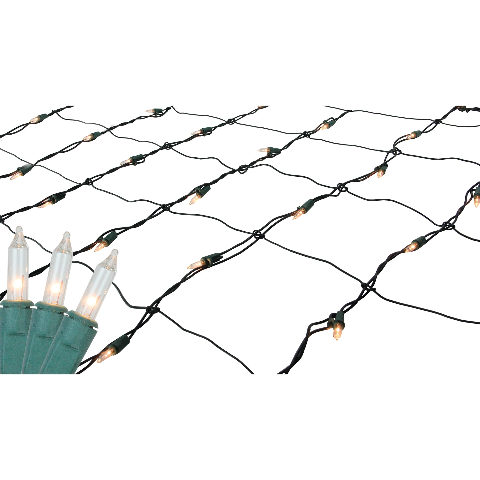 Northlight Mini Net Style Christmas Lights - 4' x 6' - Clear - Green Wire