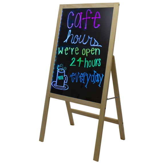 Northlight 40.5" LED Lighted Message Writing Board on Wooden Easel