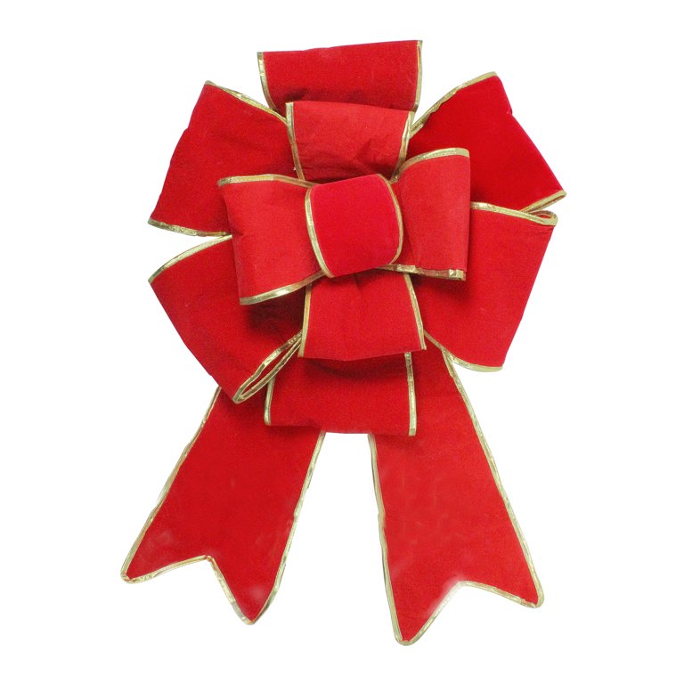 18 Red Imperial 3D Velvet Christmas Bow