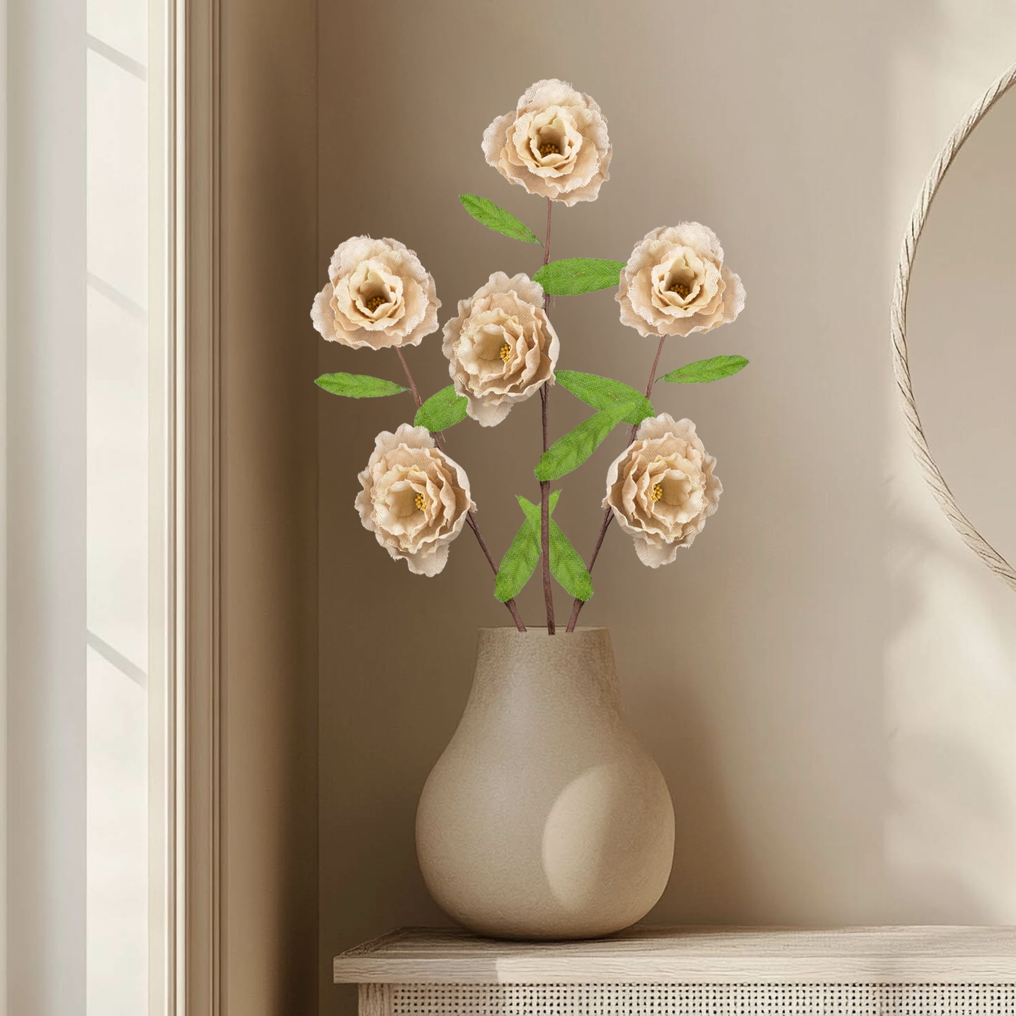 Northlight 40" Ivory/Green Floral Artificial Craft Spring Spray