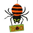 thumbnail image 1 of Northlight 44" LED Lighted Orange & Black Striped Creepy Tinsel Spider with Boo Sign Hanging, 1 of 1
