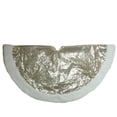 thumbnail image 1 of Northlight 47" Gold and White Round High Pile Fleece Border Christmas Tree Skirt, 1 of 3