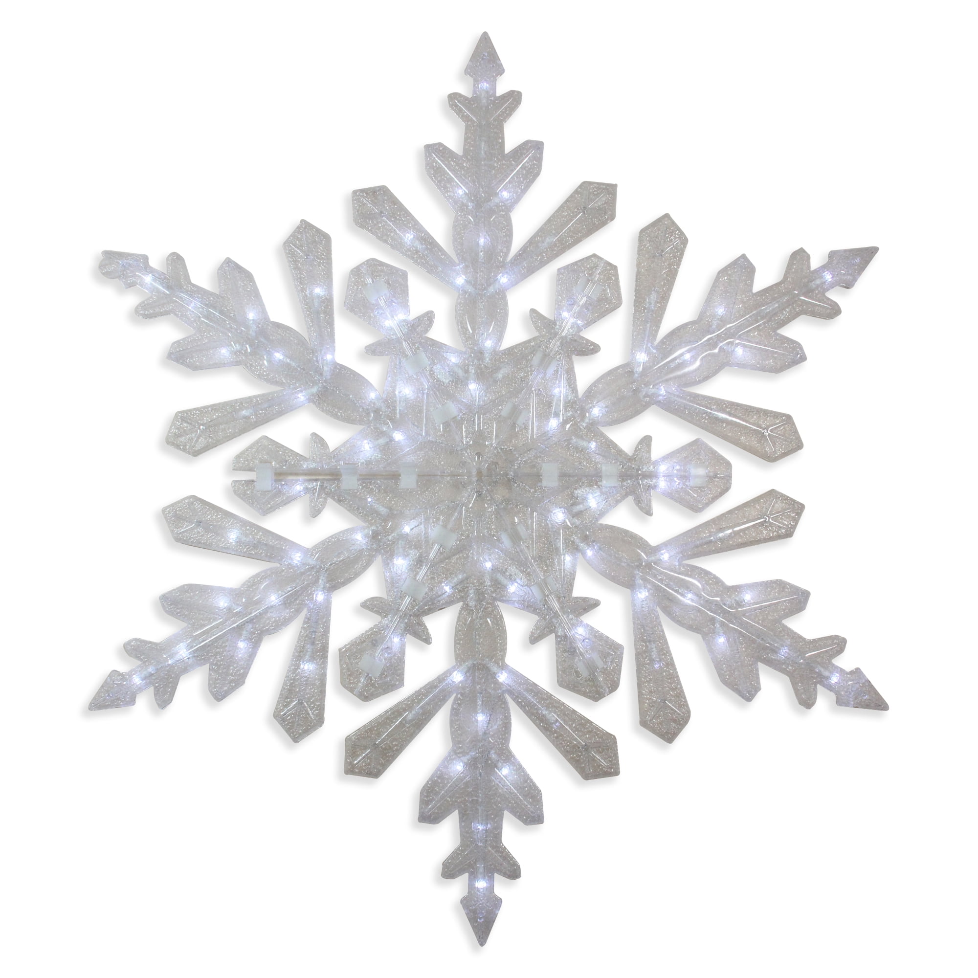 Snowflakes & Stars - 16 Cool White LED Snowflake with Clear Reflective  Acrylic Center