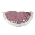 thumbnail image 1 of Northlight 47" Pink and White Round Christmas Tree Skirt with High Pile Fleece Border, 1 of 3