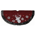thumbnail image 1 of Northlight 48" Alpine Chic Red and Black Checkered Reindeer & Button Snowflakes Christmas Tree Skirt, 1 of 1