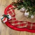 thumbnail image 1 of Northlight 48" Burlap and Red Plaid Christmas Tree Skirt, 1 of 5
