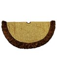 thumbnail image 1 of Northlight 48" Gold Sequined Floral Christmas Tree Skirt with Venetian-Style Ruffle Trim, 1 of 1