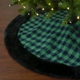 thumbnail image 1 of Northlight 48" Green and Black Plaid Plush Christmas Tree Skirt, 1 of 4